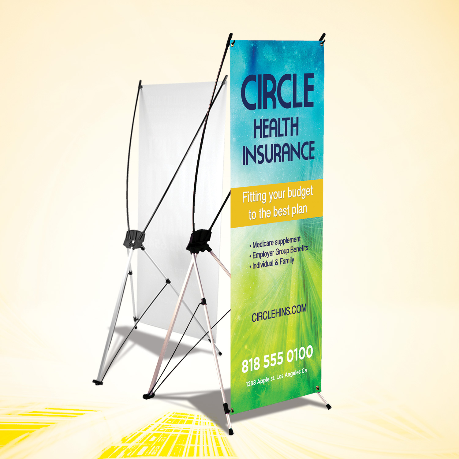 XStyle Outdoor Banner Stand 24″ x 60″, 13 oz Scrim Vinyl Collapsible